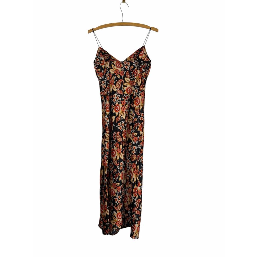 That’s So Fetch Dark Floral Paisley Slip Maxi Dress 10 Scarf Print Whimsigoth